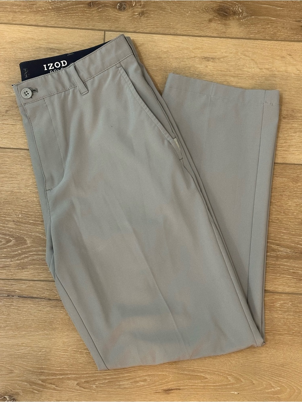 Izod Men’s Light Gray Dress Pants - Classic Tailored Style
